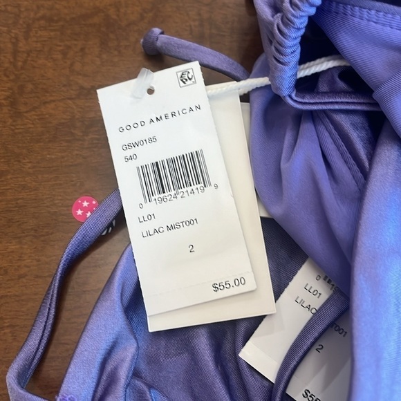 Good American Lilac Triangle Halter Swim Top Size 2 / M - Picture 4 of 4